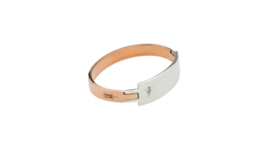 side view hinged cuff medical ID bracelet